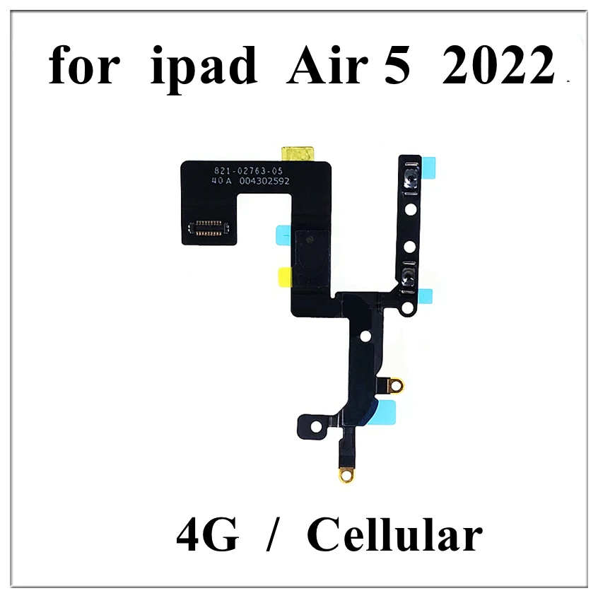 1Pcs OEM Volume Key Button Microphone Flex Cable Repair For iPad Air 5 2022 Air5 10.9 Inch A2588 A2589 A2591 Replacement Parts