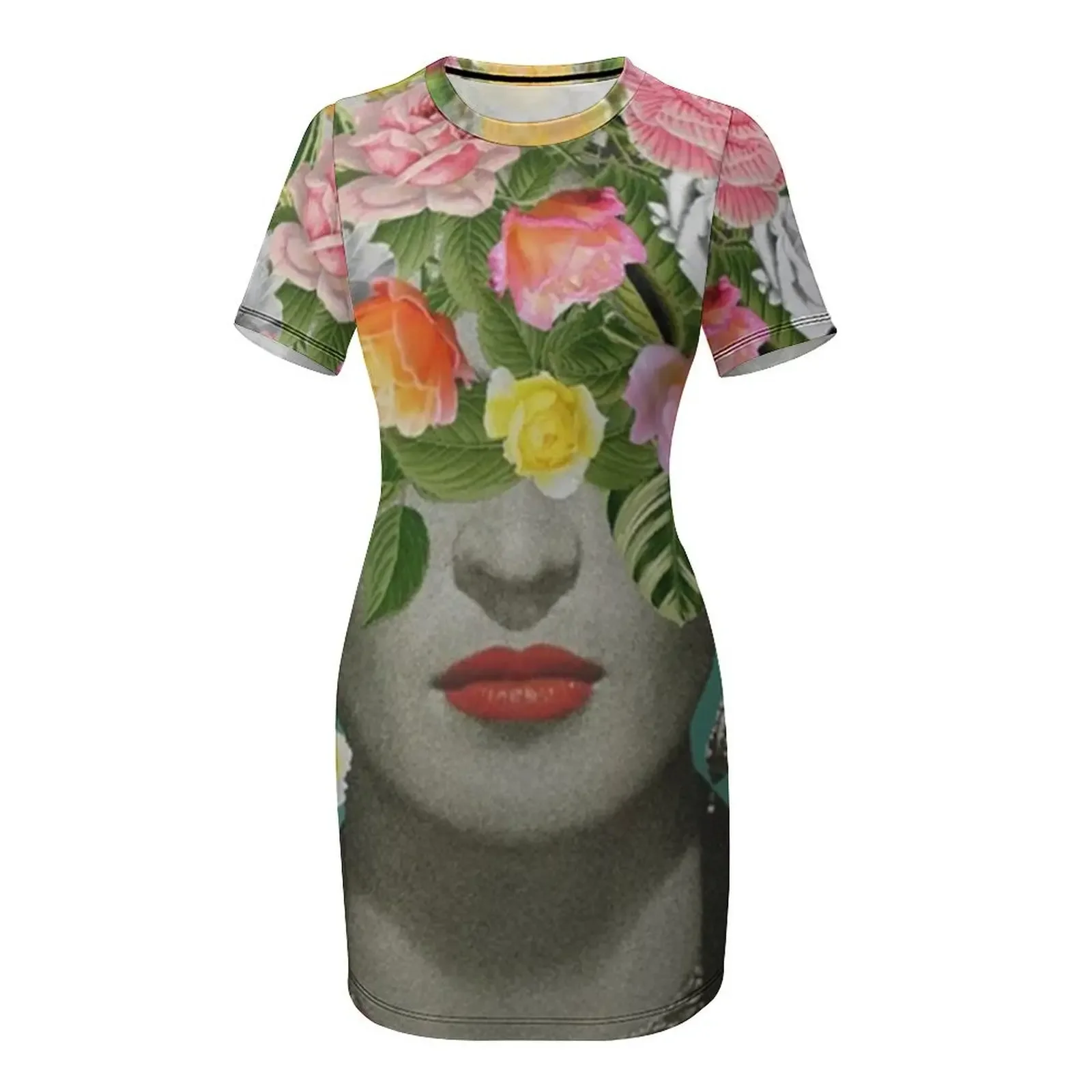 Gesloten ogen jurk met korte mouwen avondjurk dames dameskleding trend 2025, galajurk