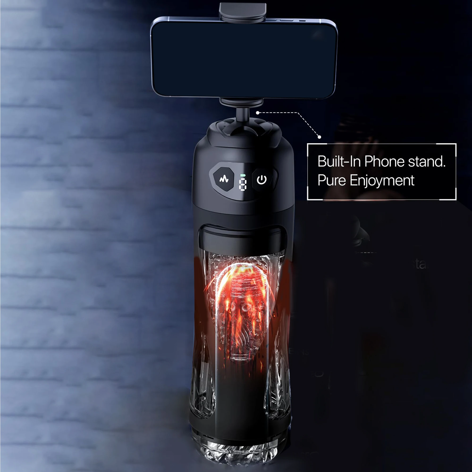 2026 Automatic Licking Sucking Male Masturbator AI Sync Male Stroker Penis Pump Blowjob Adult Toy Pocket Pussy with Phone Holder - Image 6