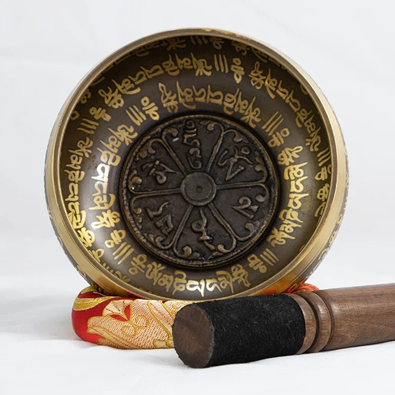 1 Juego de cuencos tibetanos de Buda hechos a mano en Nepal, cuenco con sonido de Buda del Tíbet para Yoga, meditación, canto, curación, cuenco de terapia musical