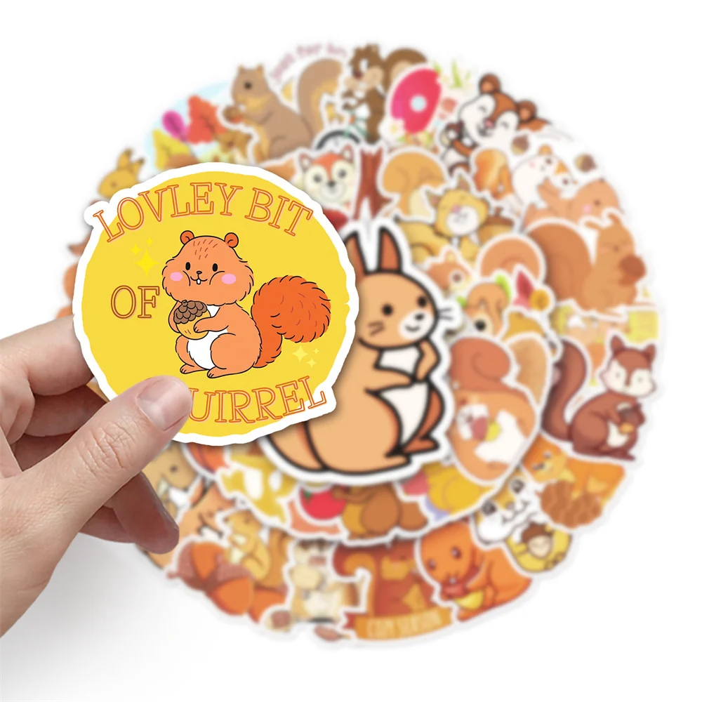 50pcs Cartoon Squirrel Stickers Pack Laptop Phone Ipad Handmade Journal Accessories Cute Sticker DIY Scrapbooking Supplies