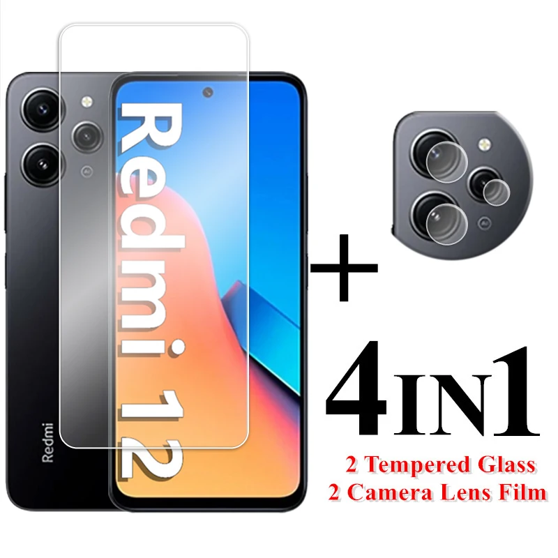 

For Xiaomi Redmi 12 Glass Transparent Screen Protector For Redmi 9A 10C 12C 9 10 12 Tempered Glass For Redmi 12 Lens Film