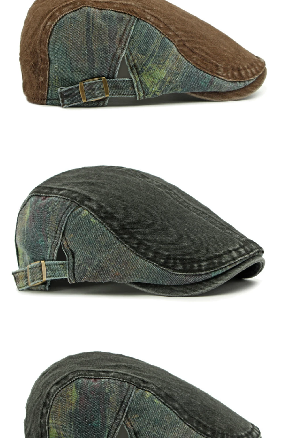 HT4788 Herren- und Damen-Baskenmützen für Frühling, Sommer und Herbst, Baumwollmütze im Retro-Patchwork-Stil, Künstler- und Malermütze, Unisex Ivy Flat Beret Cap – Detail 9