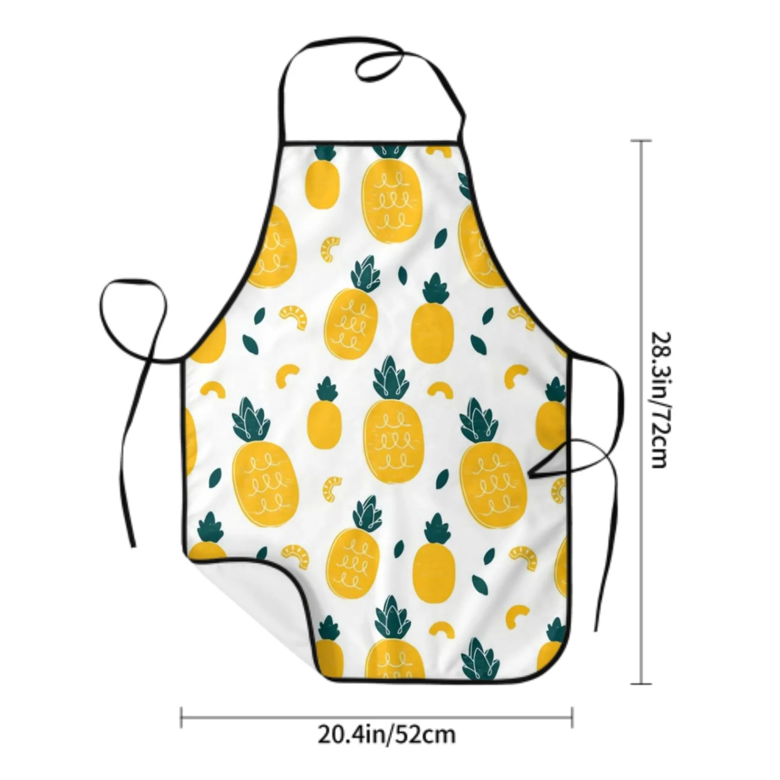 Fruit Polyester locking hem Apron Home Cooking Baking Kitchen Apricot Apron Fruits Colorful Pineapple Pineapple