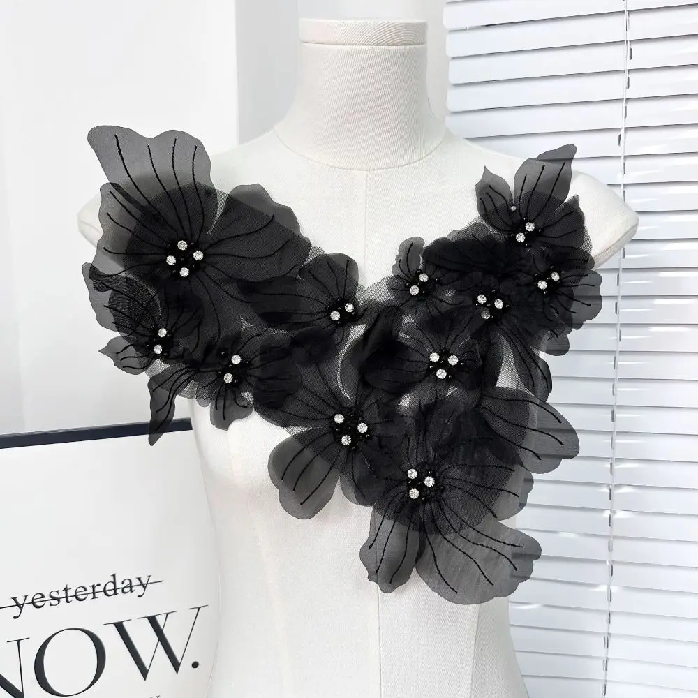 

Mesh Flowers Cloth Patch Lace Flowers Hand-embroidered Cloth Decoration Patch DIY Clothing Accessories Lace Embroidered Patch