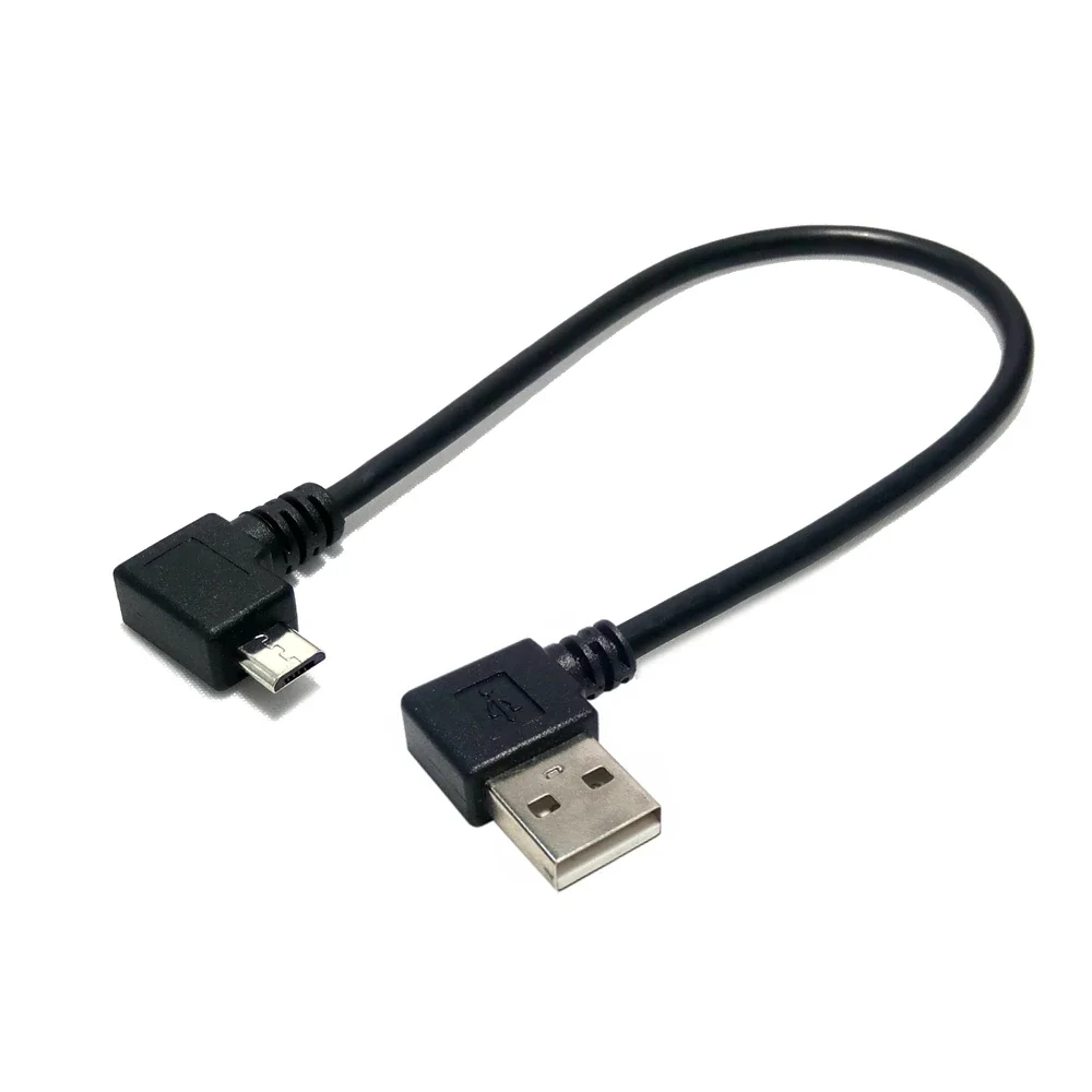 90 ° USB to Micro B data charging cable suitable for Samsung HTC LG Android phones 0.2 Mt Double Bend Links Angle