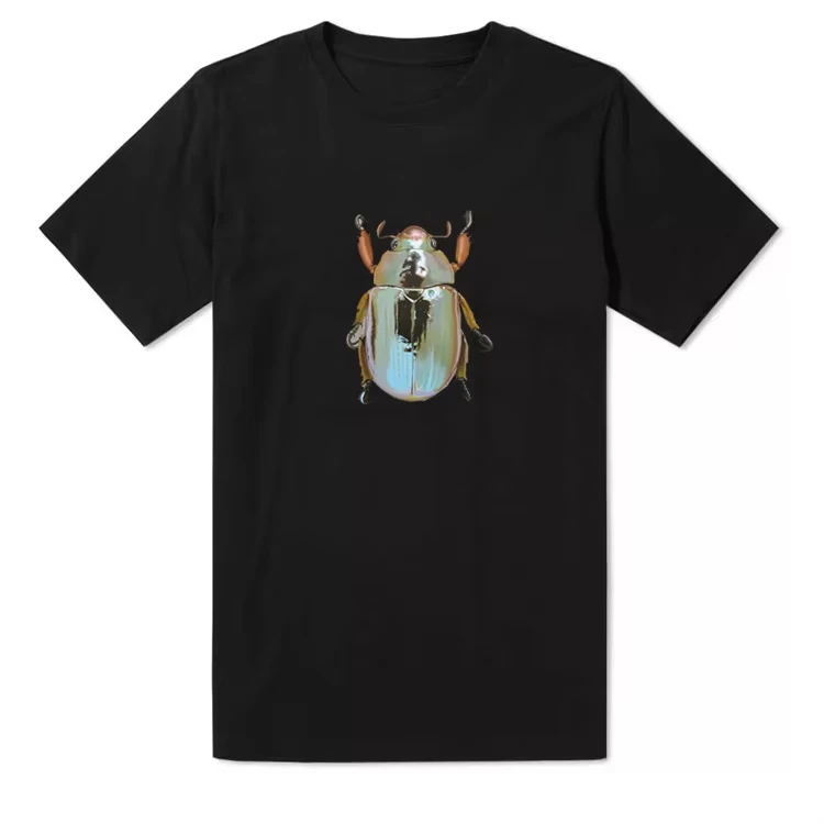 2026 Summer Insect Print Men's Women's Plus Size Casual Short Sleeve Crew Neck Cotton Tee Unisex Fashion Streetwear Tops