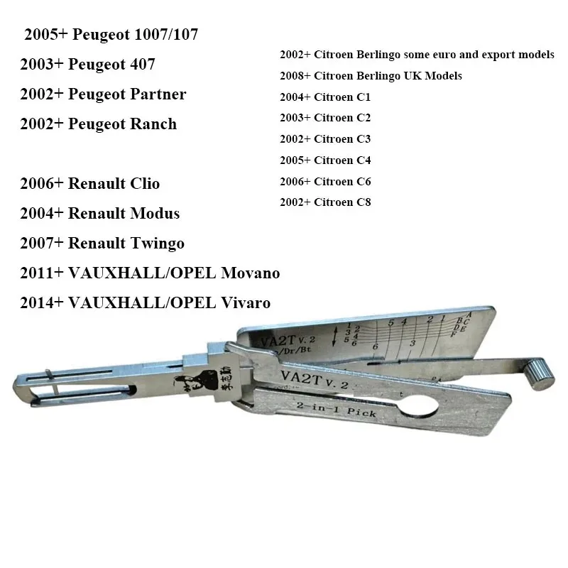 أدوات إصلاح Lishi 2in1 فك واختيار VA2T MAZDA2014 NE72 YM28 IONQ5 IONQ6 Yale5 Yale6 DAT17 HY22 TOY51 طقم السيارة باب مفتوح #5