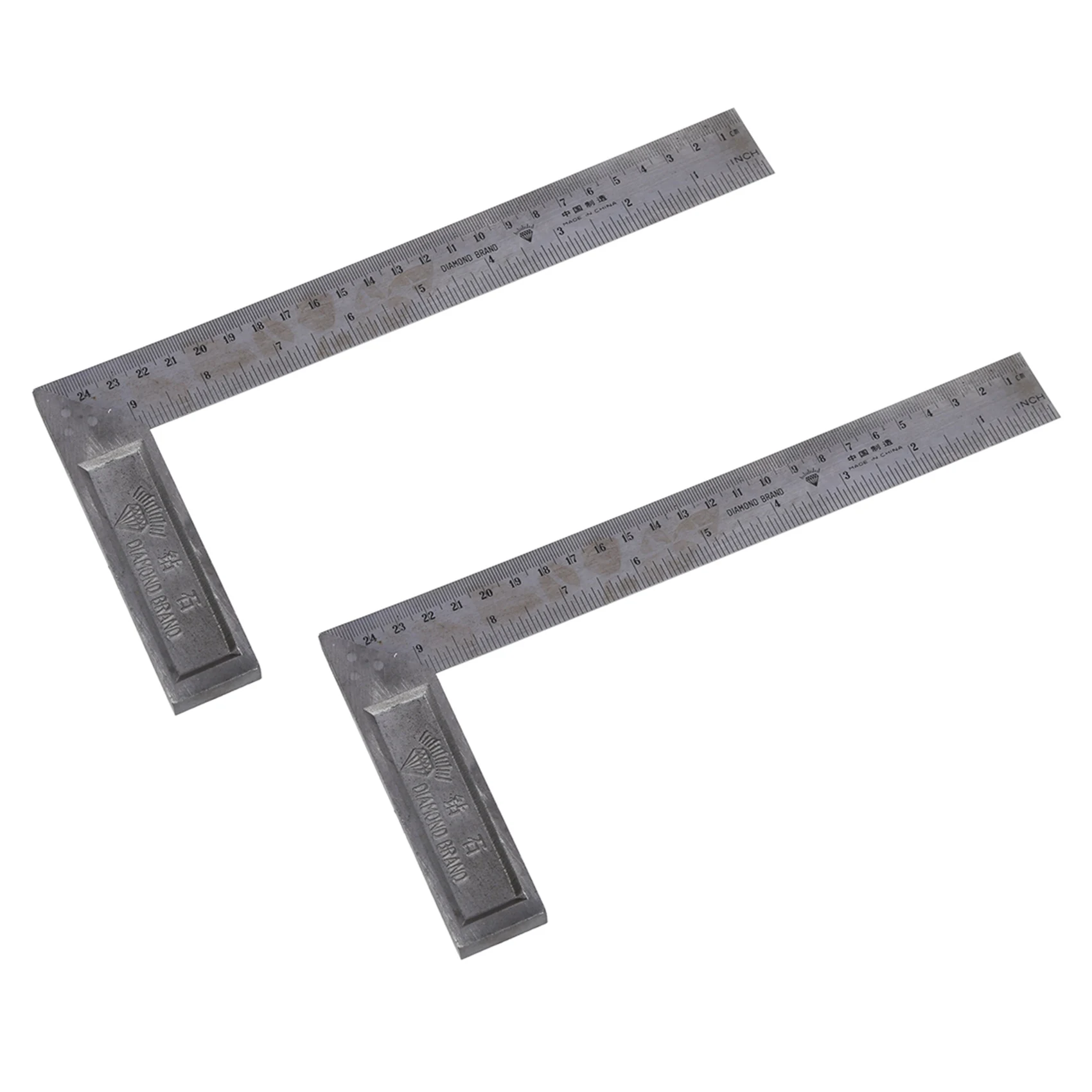 ABRI-2X 90 Degree 25Cm Length Stainless Steel L-Square Angle Ruler