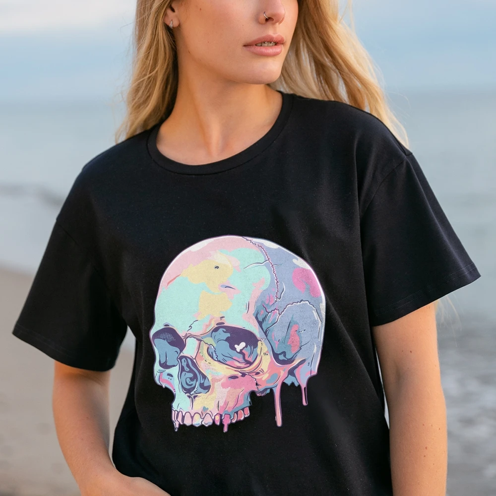 Fantasy Watercolor Skulls Shirt , Villain Skull Watercolour In Shirt Comfort Colors T-Shirt For Women Shirt For Girl
