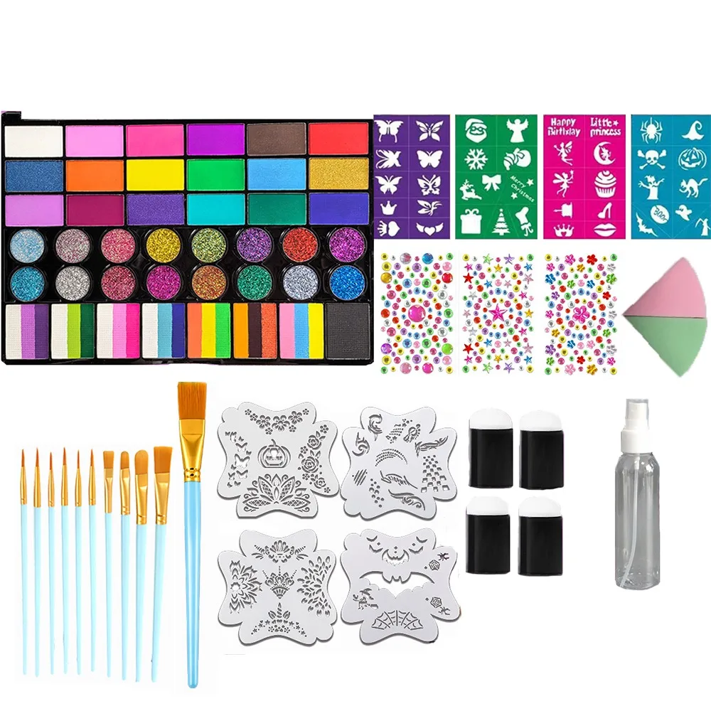 42 Colors Watercolor Paint Set Vivid Colors Solid Pigment Watercolor Pigment Set Multi-Color Washable Face Painting Palette Kit