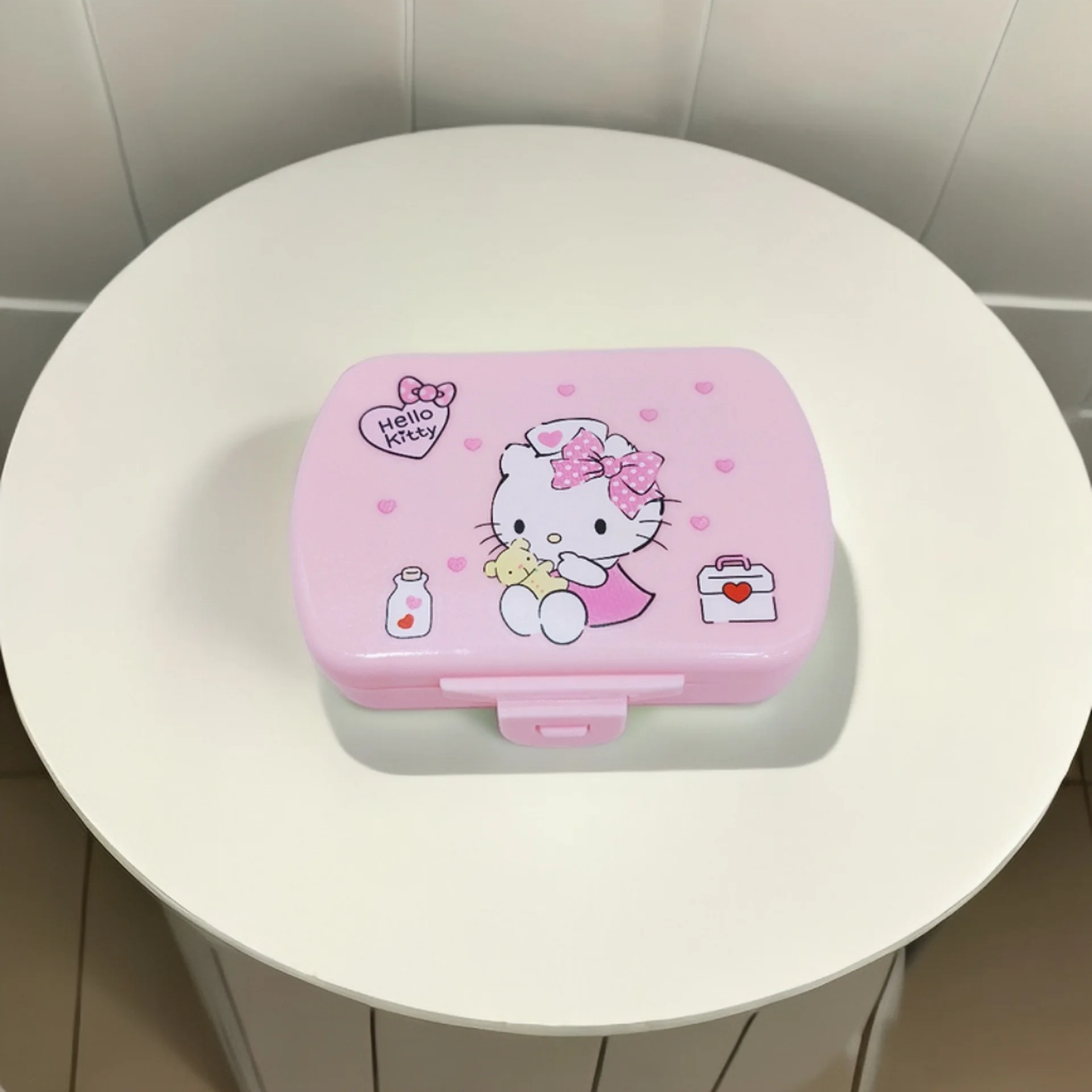 Śliczny Sanrio Cartoon Kurlomi Cinnamoroll Melody Kt sześciokomorowy Mini przenośny Tablet pojemnik na żywność zabawka dla dzieci prezent dla dziewczynki