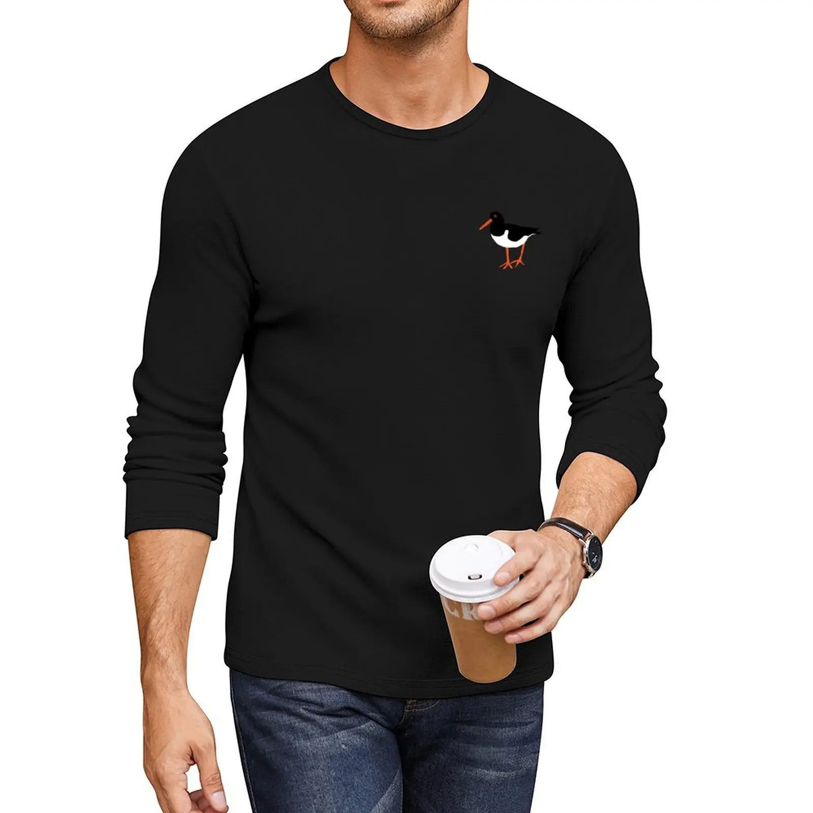 Oystercatcher - A Derpy Bird design Long T-Shirt sports fan t-shirts oversized t shirt tshirts for men