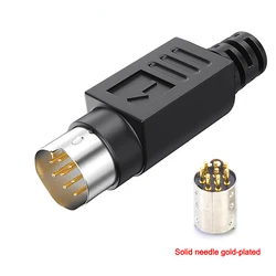 2 pcs DIY for Soldering Cables Mini DIN Connector S-Video terminal Circular 8 Pin Male With Plastic Handle Adapter socket