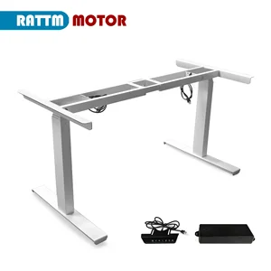 【مخزون الاتحاد الأوروبي】 RAT MOTOR طاولة رفع كهربائية مزدوجة القدمين قابلة للتعديل ، إطار طاولة الجلوس / الإيقاف ، أبيض / أسود أفضل 10 مكاتب كهربائية قابلة للتعديل للمبيعات - No6