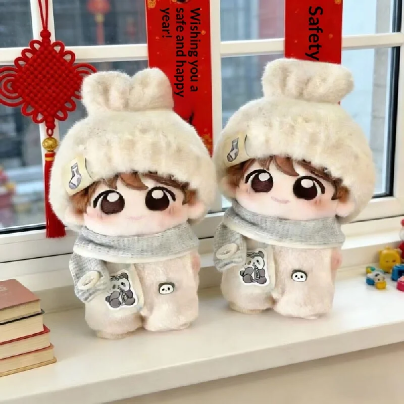 Cotton Doll Clothes 10Cm Winter Warm Lovely Plush Set Rabbit Ear Hat Panda Decor Outfit For Star Shaped Cotton Doll