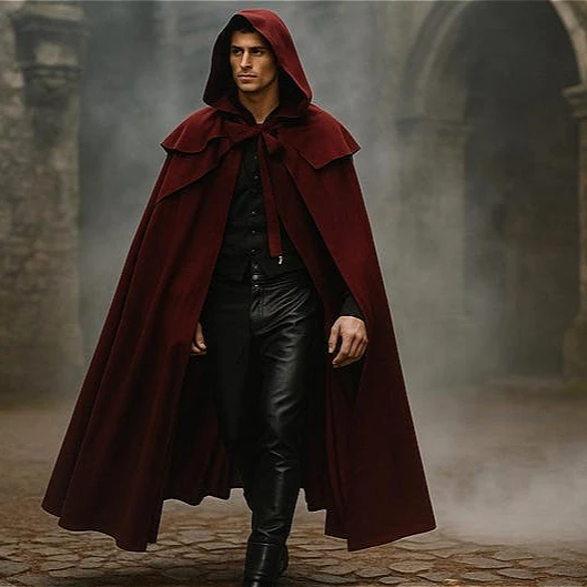 Capa vikinga Medieval Ren Faire capa de mago capa renacentista con capucha disfraz de pirata Cosplay Caballero