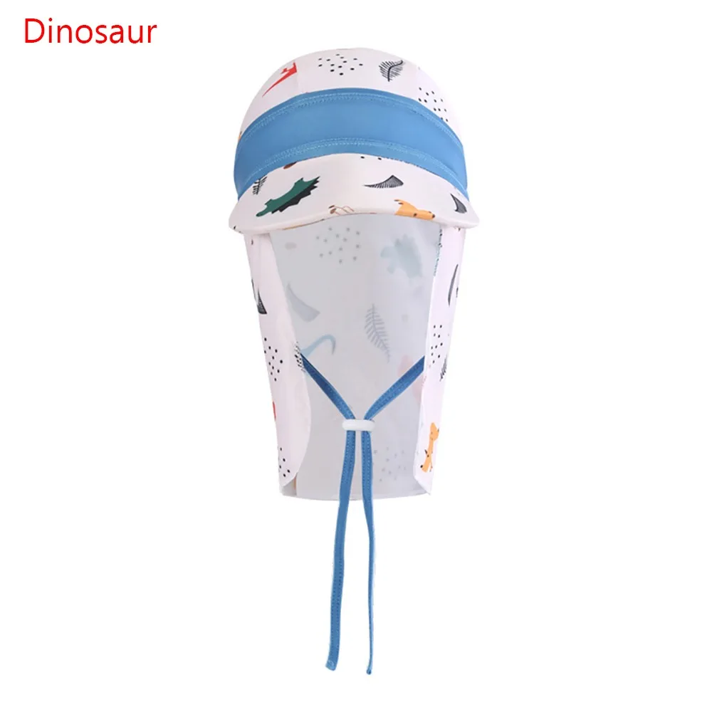 

Windproof Children's Swimming Cap Neck Protection Anti UV Large Brim Sunshade Hat Breathable Adjustable UV Protection Hat