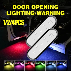 2/4pcs Car Door Lights LED Welcome Light Magnetic Control USB Charging Auto Open Door Safe Anti-collision Emergency Lamp