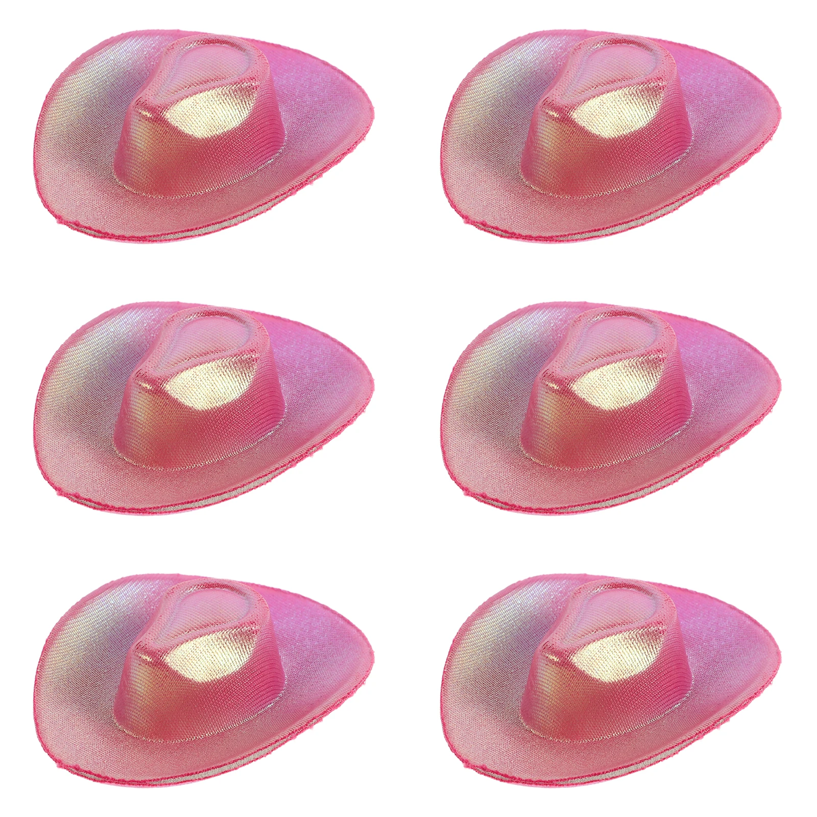 

6 Pcs Mini Bottle Cap Hats for Dollhouse Decor Cowboy Party Favors Bachelorette Accessories Tiny Sombrero Western Theme