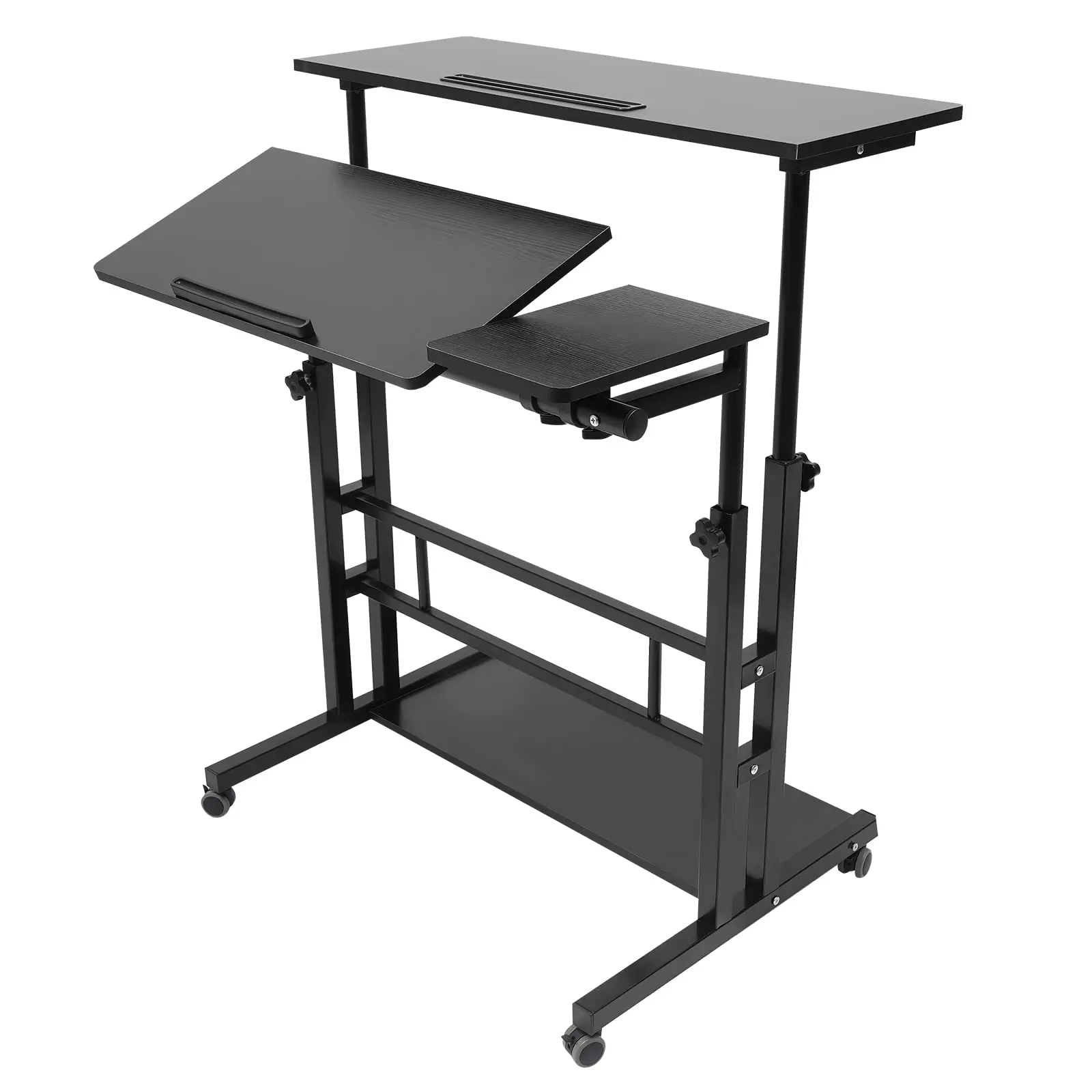 

PIOJNYEN Mobile Side Table Mobile Laptop Desk Cart Tray Table Adjustable Sofa Side Bed Table Portable Desk with Wheels Student L