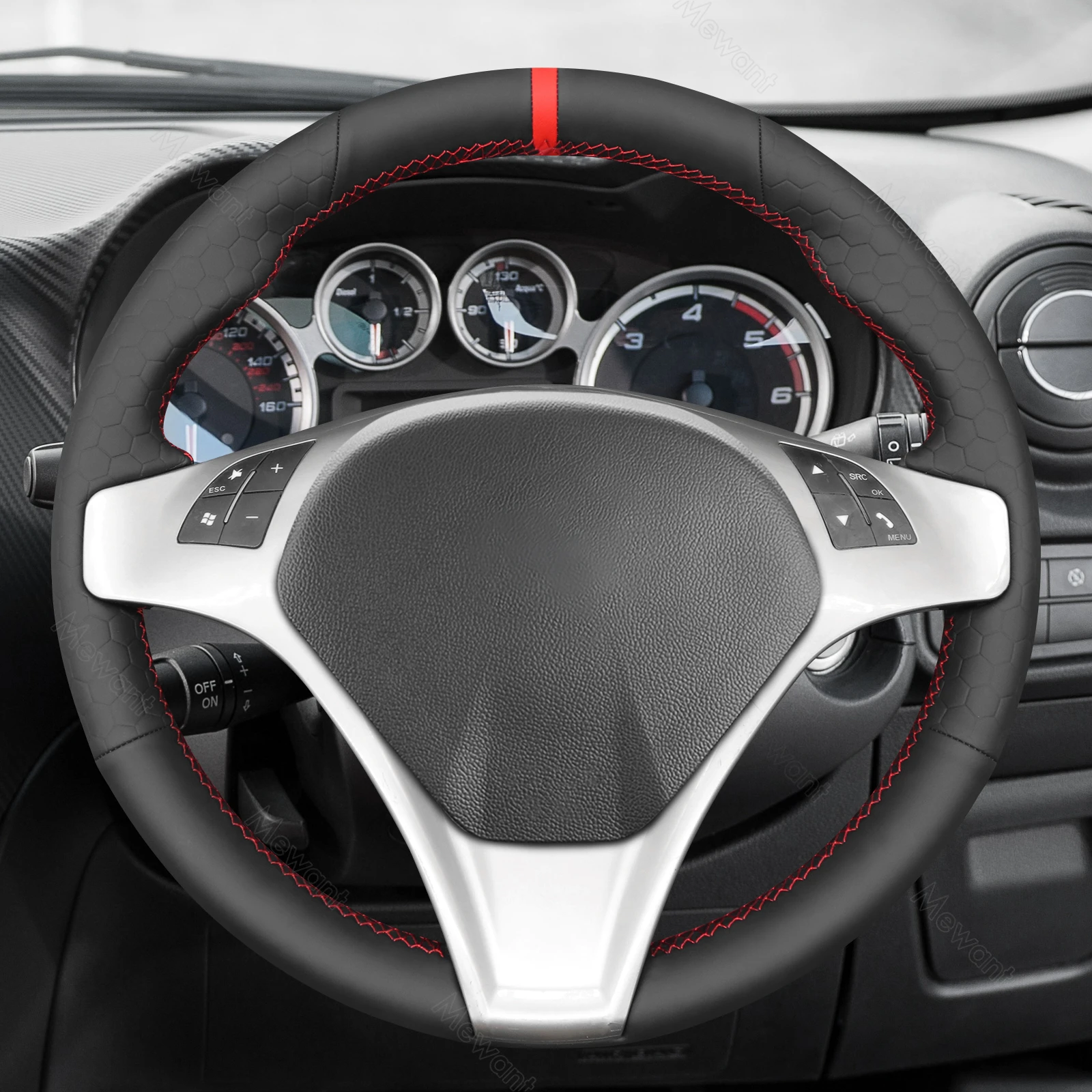 MEWANT for Giulietta car steering wheel cover artificial car accessories for Alfa Romeo Giulietta 2010-2014 MiTo 2008-2015