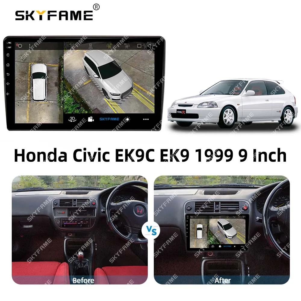 SKYFAME إطار السيارة فآسيا محول أندرويد راديو داش تركيب لوحة عدة لهوندا سيفيك EK9C EK9