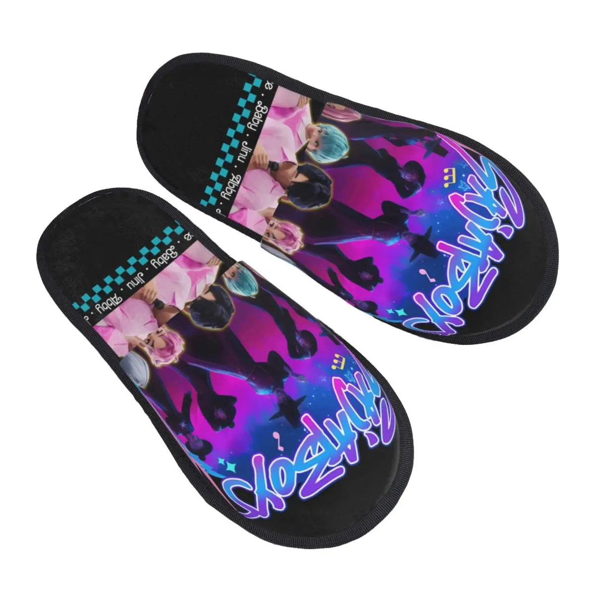 

Custom Saja Boys Retro Vaporwave KPop Demon Hunters Soft Memory Foam House Slippers Women Comfy Warm Anti-Skid Slipper