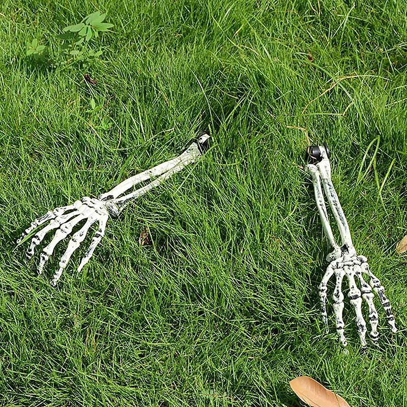 1Pc/Pair Halloween Scary Props Model Plastic Skeleton Hands Realistic Life Size Fake Human Hand Bone For Haunted House Decor image 3