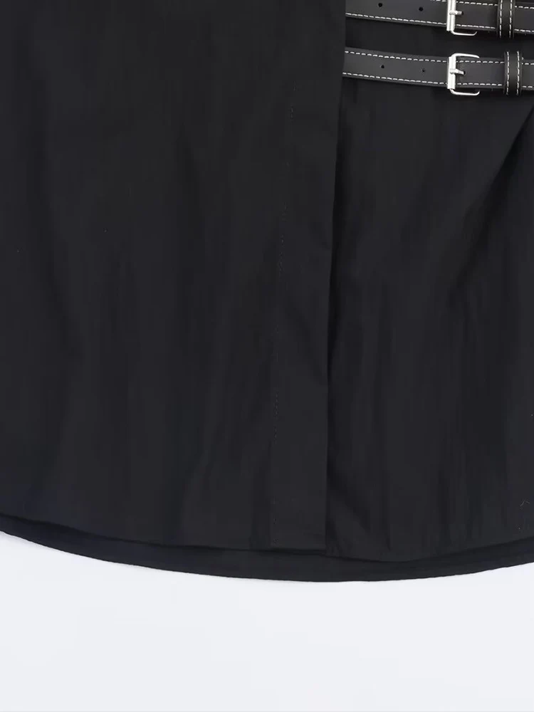 European style new women's fashion, versatile, simple and elegant solid color poplin shirt with ribbon embellishment