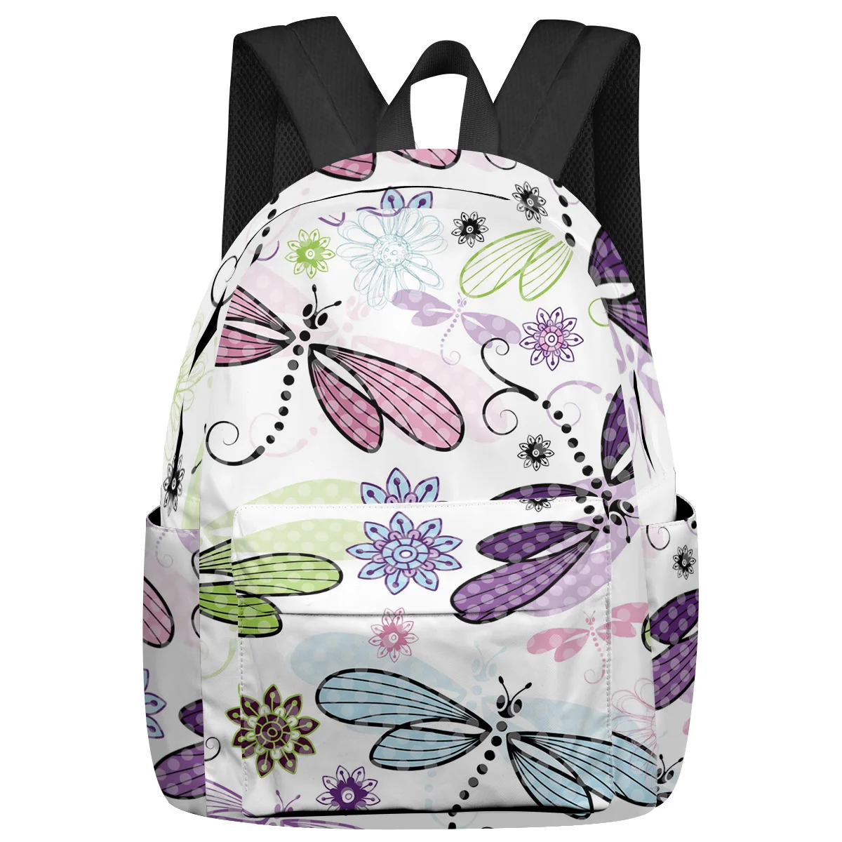 

Dragonfly Flower Color Large Capacity Backpack Men Laptop Bags High School Teen College Girl Student Mochila