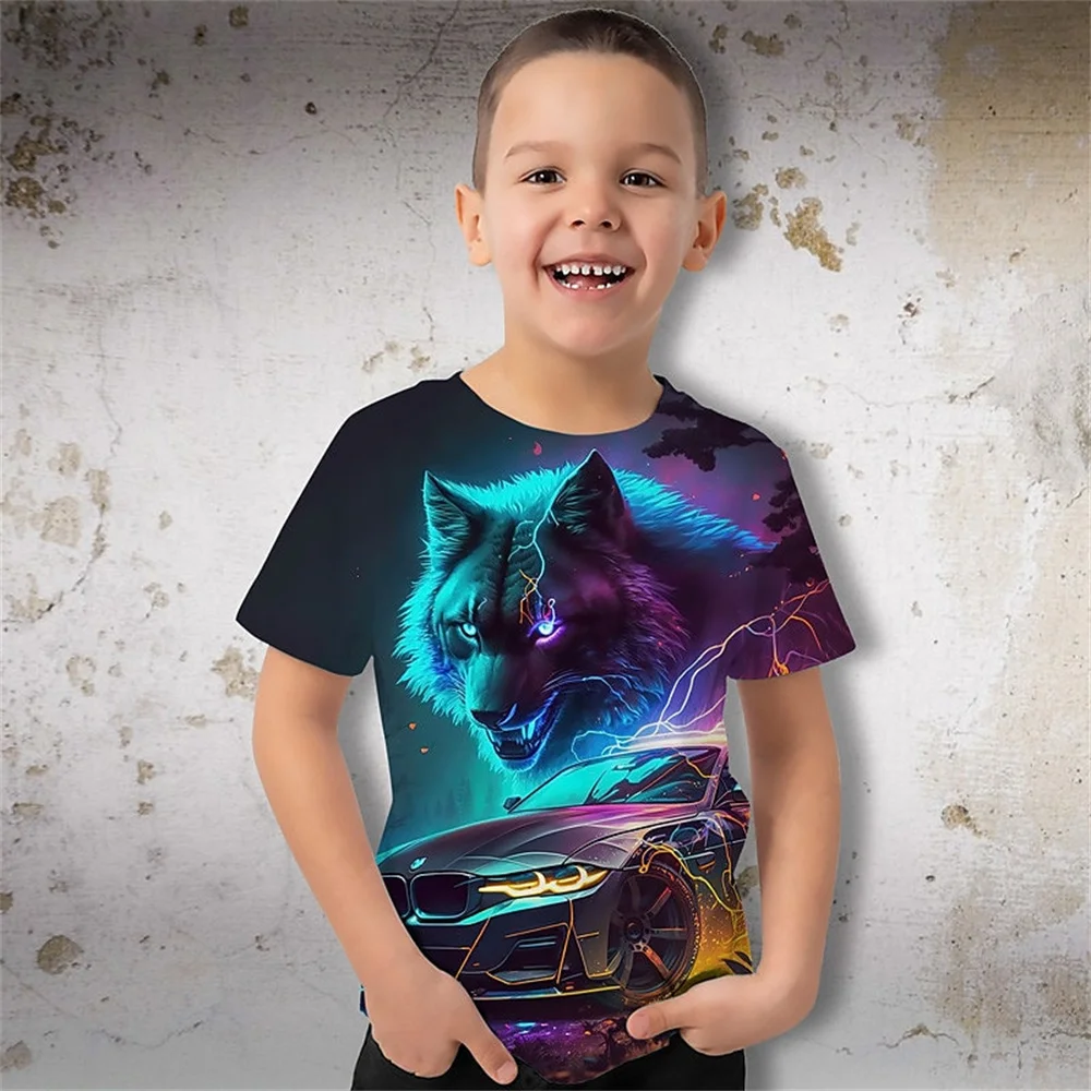 Camisetas informales para niños y niñas, divertidas camisetas con estampado 3d de dibujos animados, regalo de cumpleaños, ropa de verano para bebés, 2024