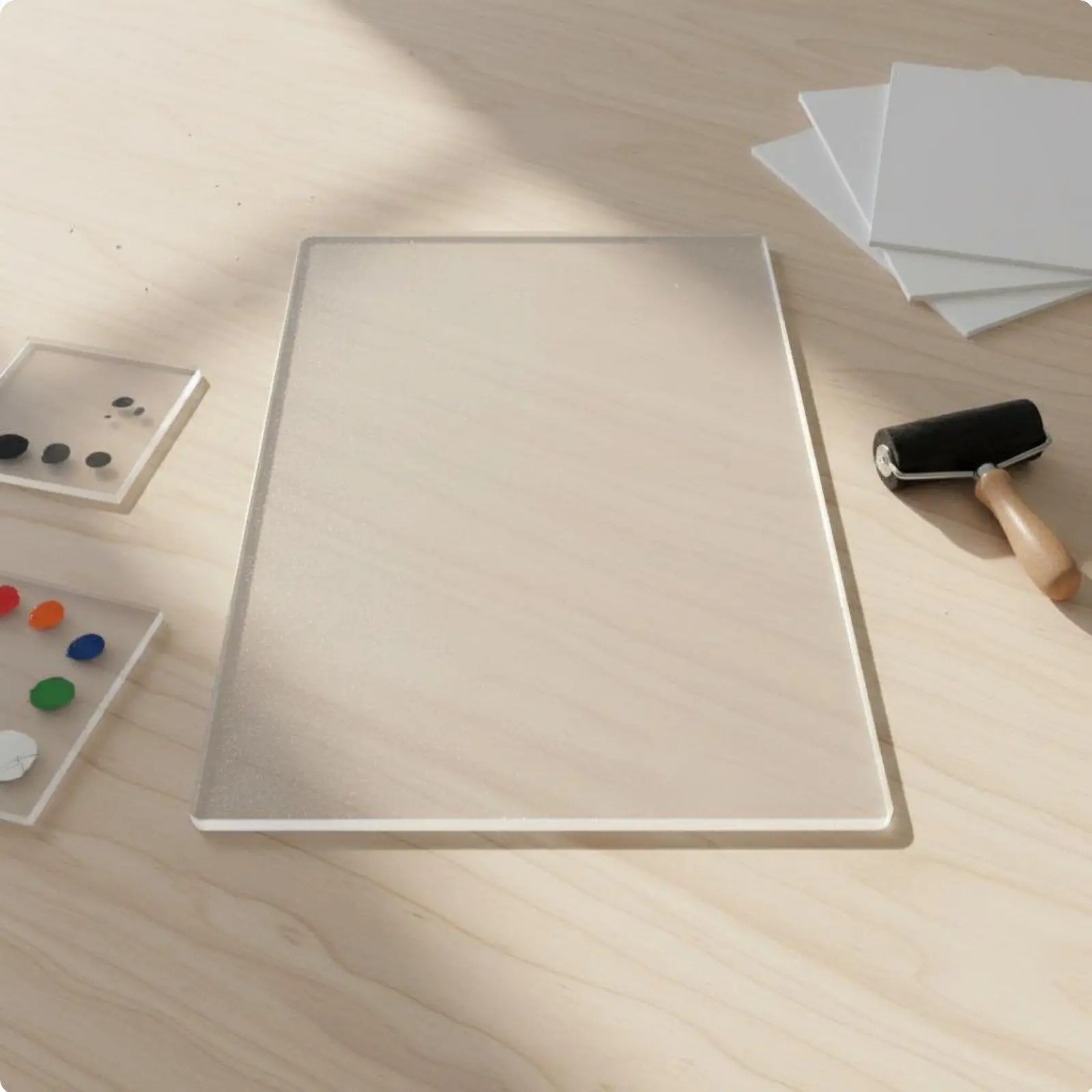 Silicone Gel Printing Plate Non-yellowing Jelly Art Block Smooth Reusable Stamping Base for Card Making and Scrapbooking