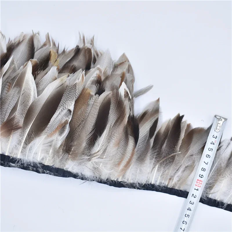 10 Meter Naturfederquast aus Fasan-, Enten- und Gänsefedern, Fransenband, Federn auf Band, Bastelarbeiten, Kleidung, Plumas, Karnevalsdekoration – Detail 7