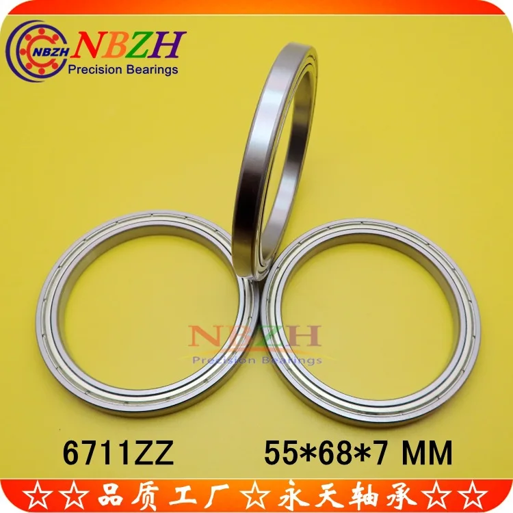 NBZH 10 PCS bearing steel or stainless steel thin-walled bearing 61711 Open 6711ZZ 6711-2RS 55*68*7MM