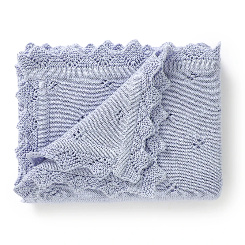 Baby Blankets Newborn 90*70cm Ultra-Soft Cotton Knitted Swaddle Wrap Blanket for Infant Toddler Boys Girls Throw Receiving Quilt
