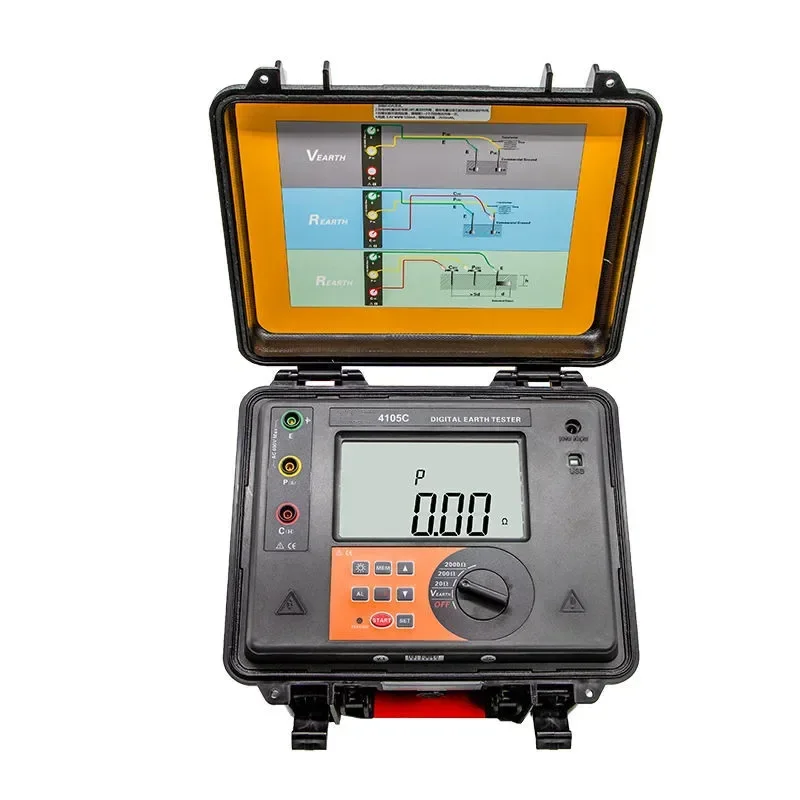 Digital Earth Resistance Meters 0.01ohm - 2000ohm AC 600V 20mA low Resistance Measurement With RS232 USB Interface PLS-4105C
