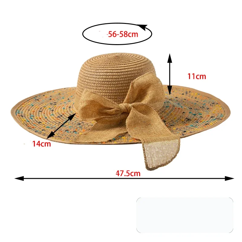 Premium Summer UV Protection Sunscreen Foldable Large Straw Hat Wide Brim Beach Hat Floppy Breathable Photography Sun Hat Female