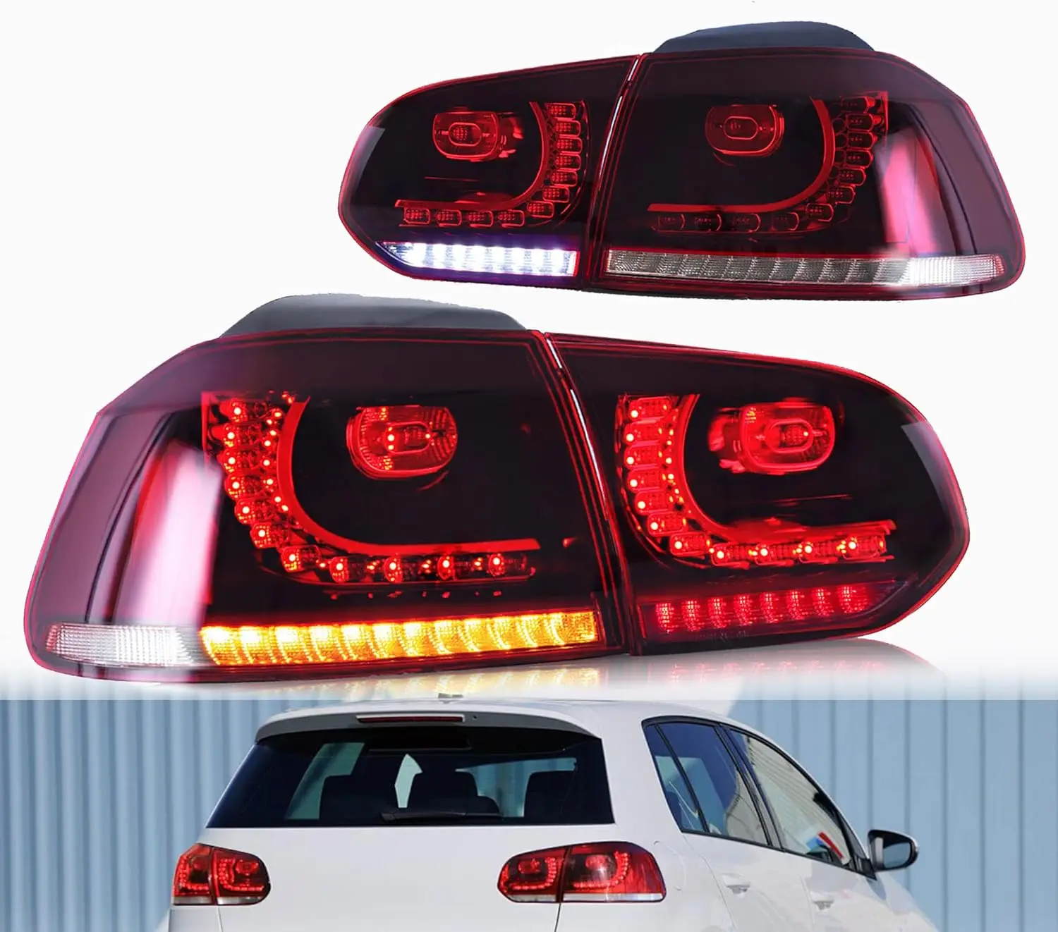 

LED Tail Light For VW GOLF 6 2008-2013 Brake Light With Flowing Water Flicker Turning Signal Light