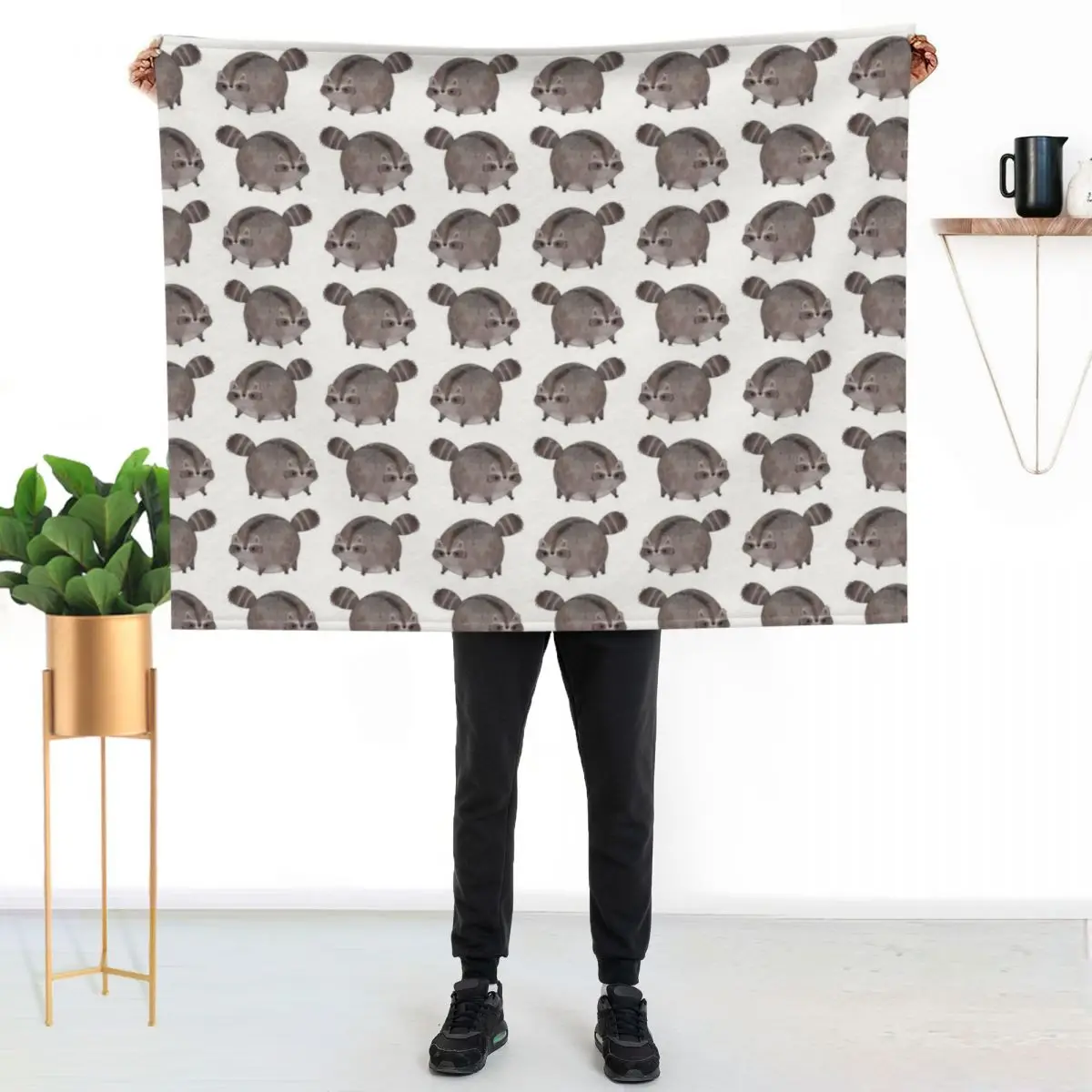 

Chubby Trash Panda Throw Blanket No Pilling Soft Warm Blanket for Bed