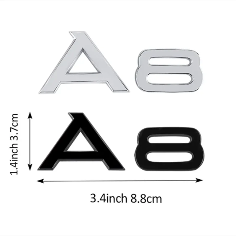 3D ABS Car Body Rear Trunk Sticker A3 A4 A5 A6 A7 A8 Emblem Auto Modification Accessories for Audi SLINE A1 A2 Q1 Q2 Q3 Q4 Q5 Q6