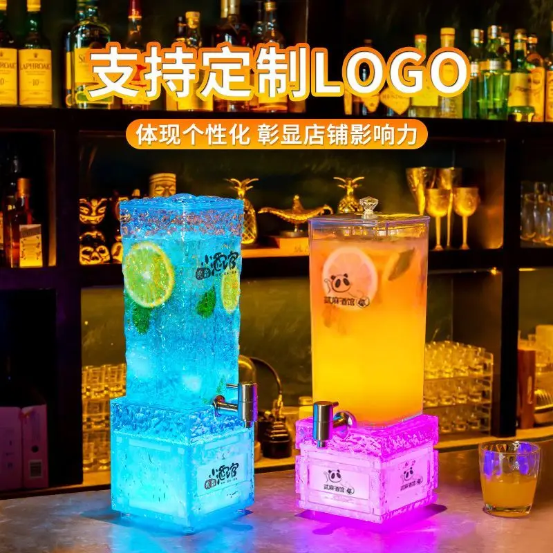 

Коммерческий пивной бочонок коммерческого класса со светодиодной подсветкой и краном для коктейлей и разливного пива - многоцелевой барный инструмент емкостью 1,5 л/3 л для КТВ