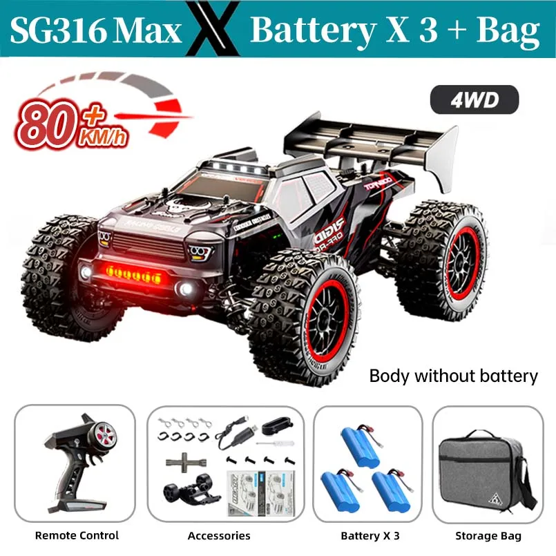 ZLL SG116 MAX 1:16 Hochgeschwindigkeits-Drift-Rennwagen 80 km/h 4WD Off-Road-Drift-Fernbedienungsauto SG316 Max Bürstenloser Motor RC-Auto