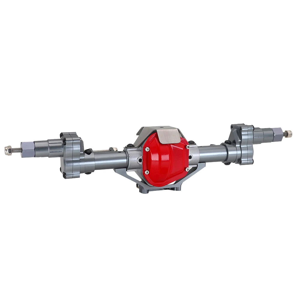 1/10 Rc 크롤러 자동차 축 Scx10ii 90046/90047 용 알루미늄 합금 금속 전면 및 후면 차축 높은 다이아몬드 도어 브리지 + 기어 + 샤프트