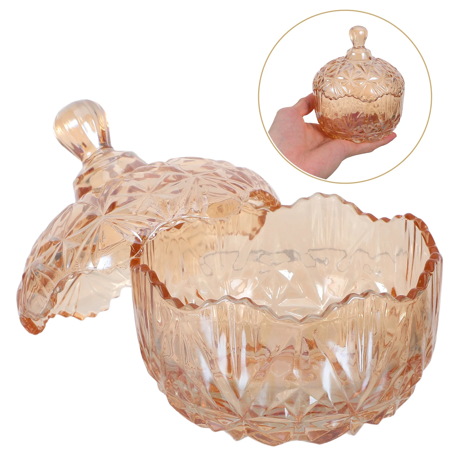 

Elegant 260ml Glass Candy Jar Airtight Lid Food Storage Canister for Sweets Cookies Biscuits Kitchen Decorative