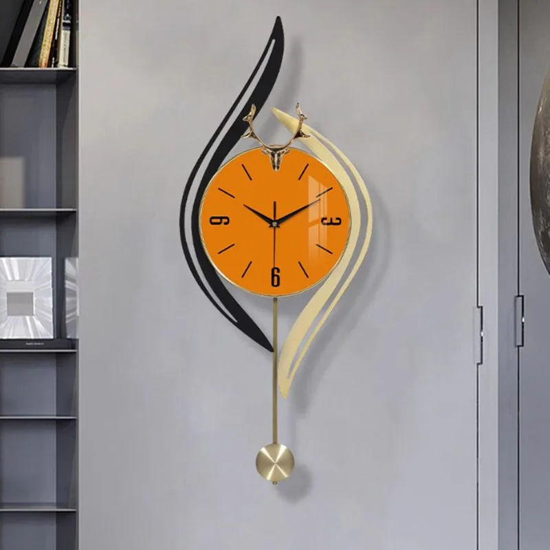 Classic Office Fancy Wall Clocks Big Size Animal Minimalist Metal Wall Clocks Pendulum Designer Relojes De Pared Home Decor