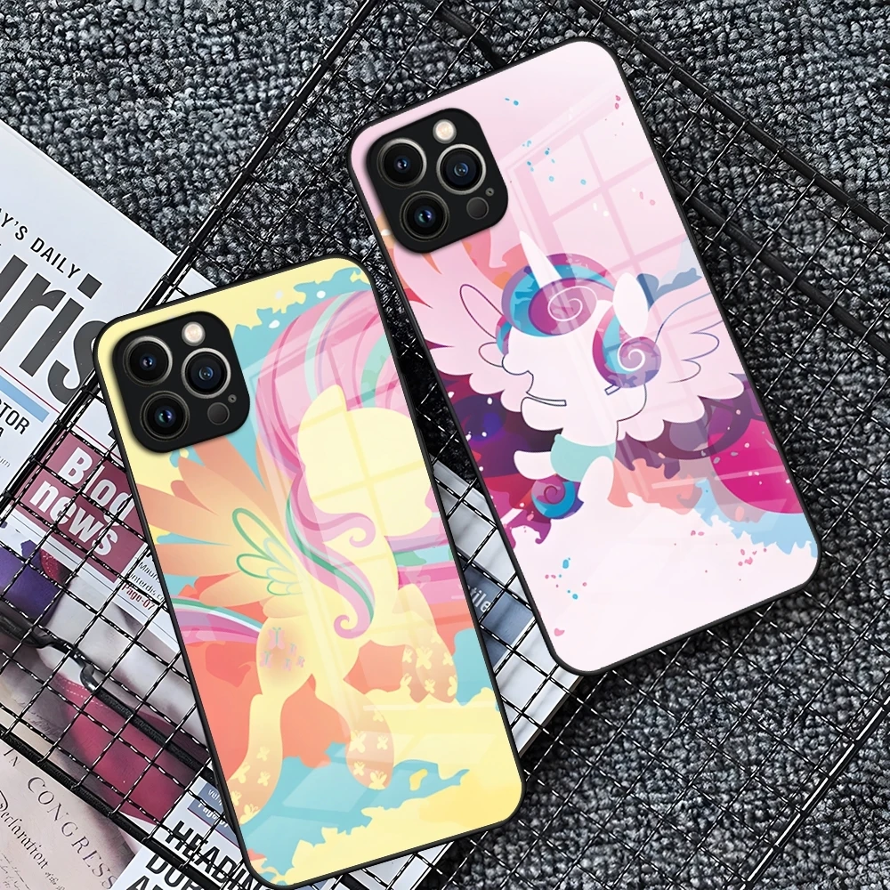 Cute My L-Little P-Pony Phone Case for iPhone  16 15 14 Pro 11 13 12 Mini XS XR Max 6 8 7 Plus SE Glass luxury Design Cove