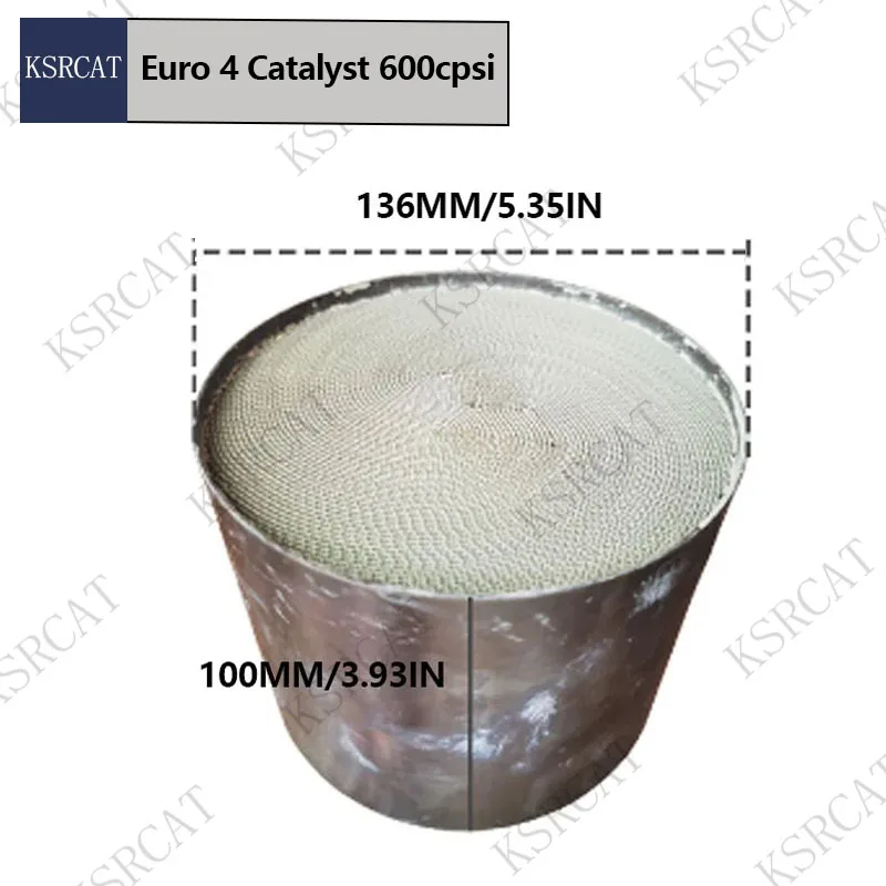 Euro 4 Metal 136*100MM 600Cpsi Honeycomb Ternary Carrier Catalyst  Suitable For Car Exhaust Catalytic Converter