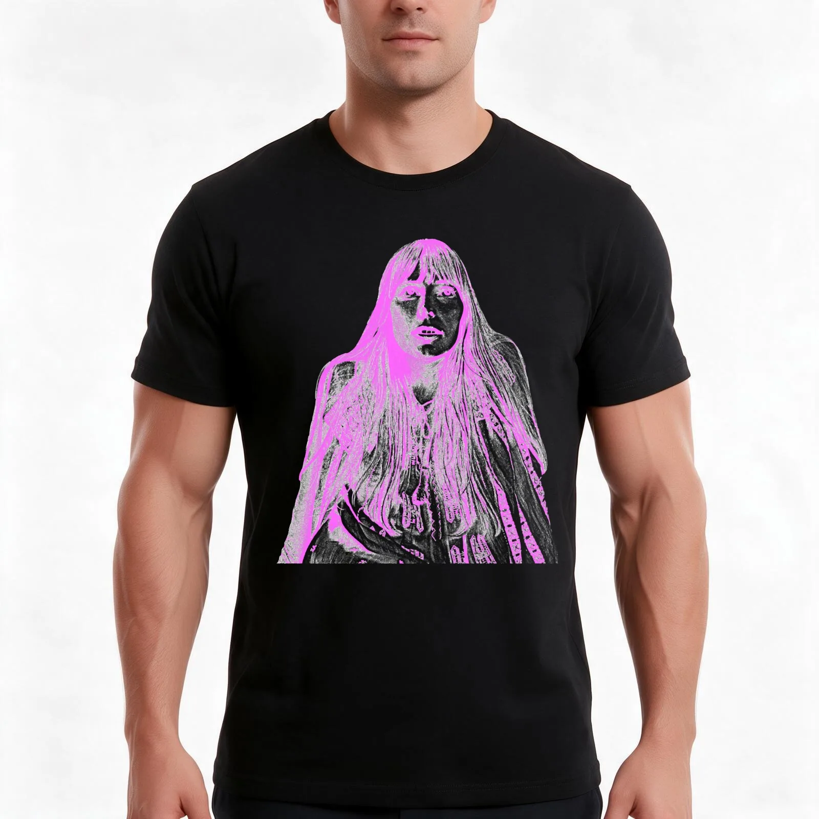 Music Retro Joni Gift Fans Mitchell Black Art Best Woman Man T-Shirt, Summer Casual Cotton Tee, Oversized Streetwear Tops