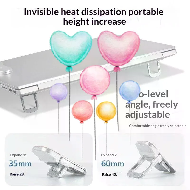 1 Pair Mini Portable Folding Legs Laptop Stand Invisible Holder For Notebook Support Keyboard Holder DIY Accessories